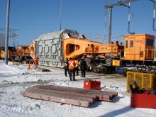 Smooth Rock Falls Heavy Equipment Operating for removal of Transformer